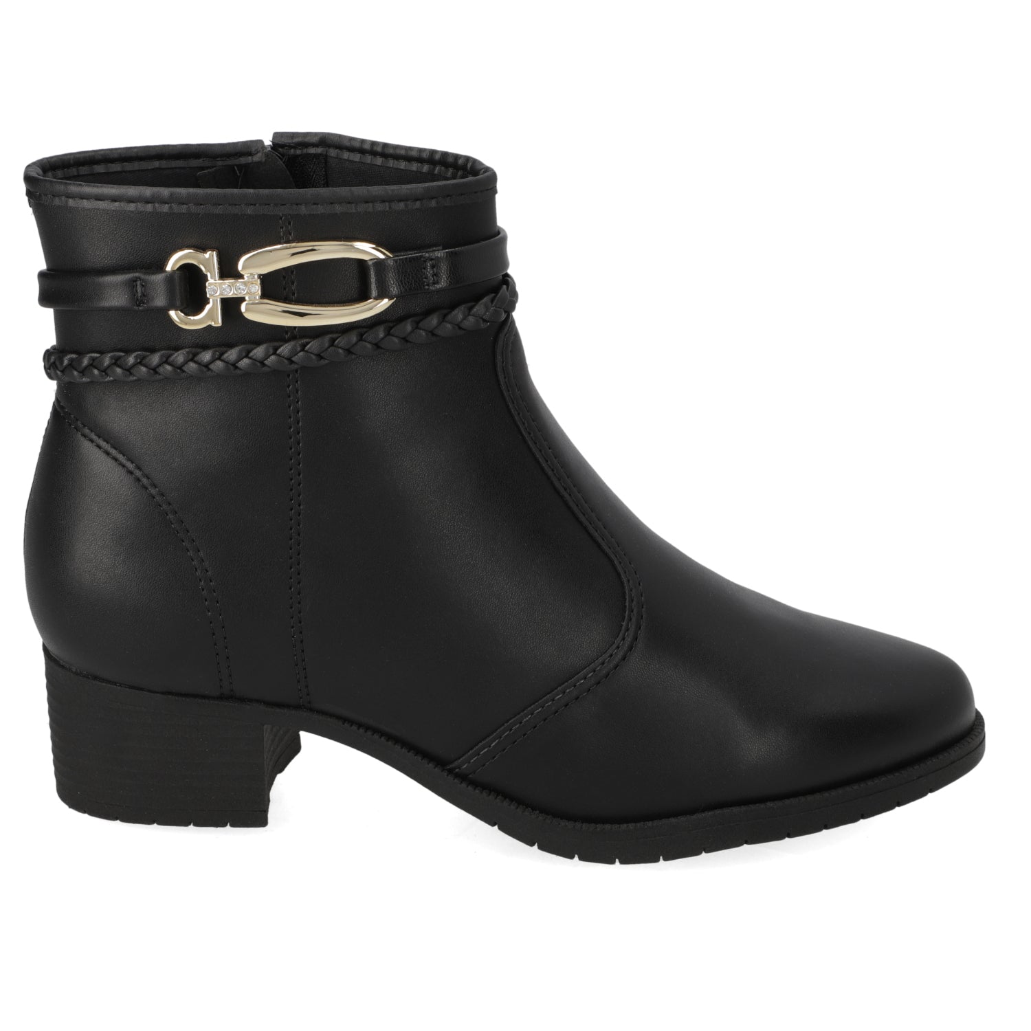 Bota Taco Ancho 5 cm Negro Moleca 35 / Negro