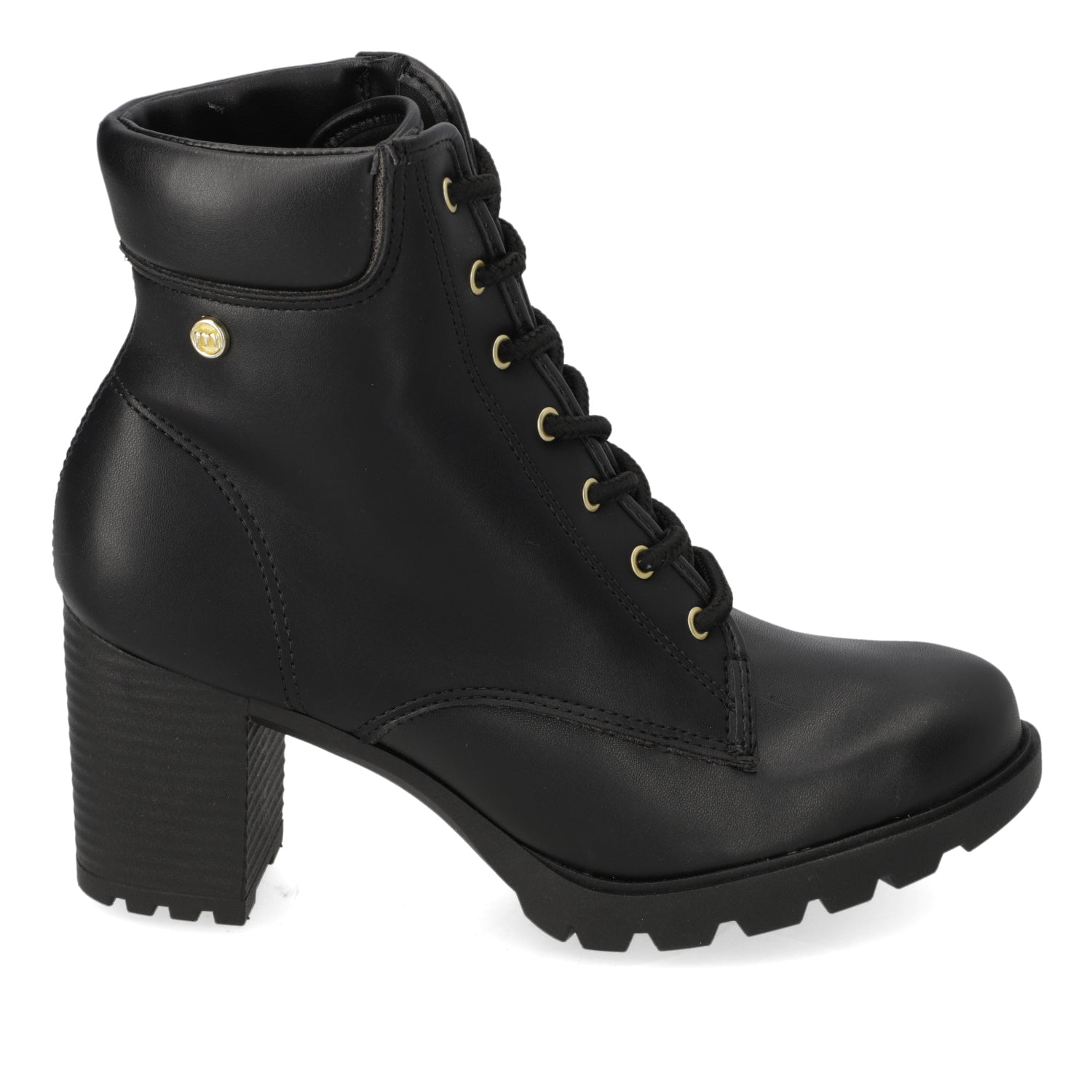 Botin Taco Ancho 7 cm Negro Moleca 35 / Negro