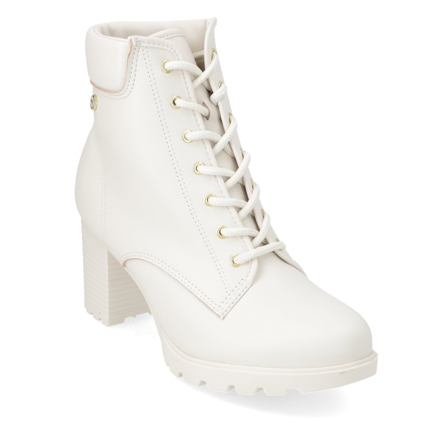 Botin Taco Ancho 7 cm Blanco Moleca 35 / Blanco
