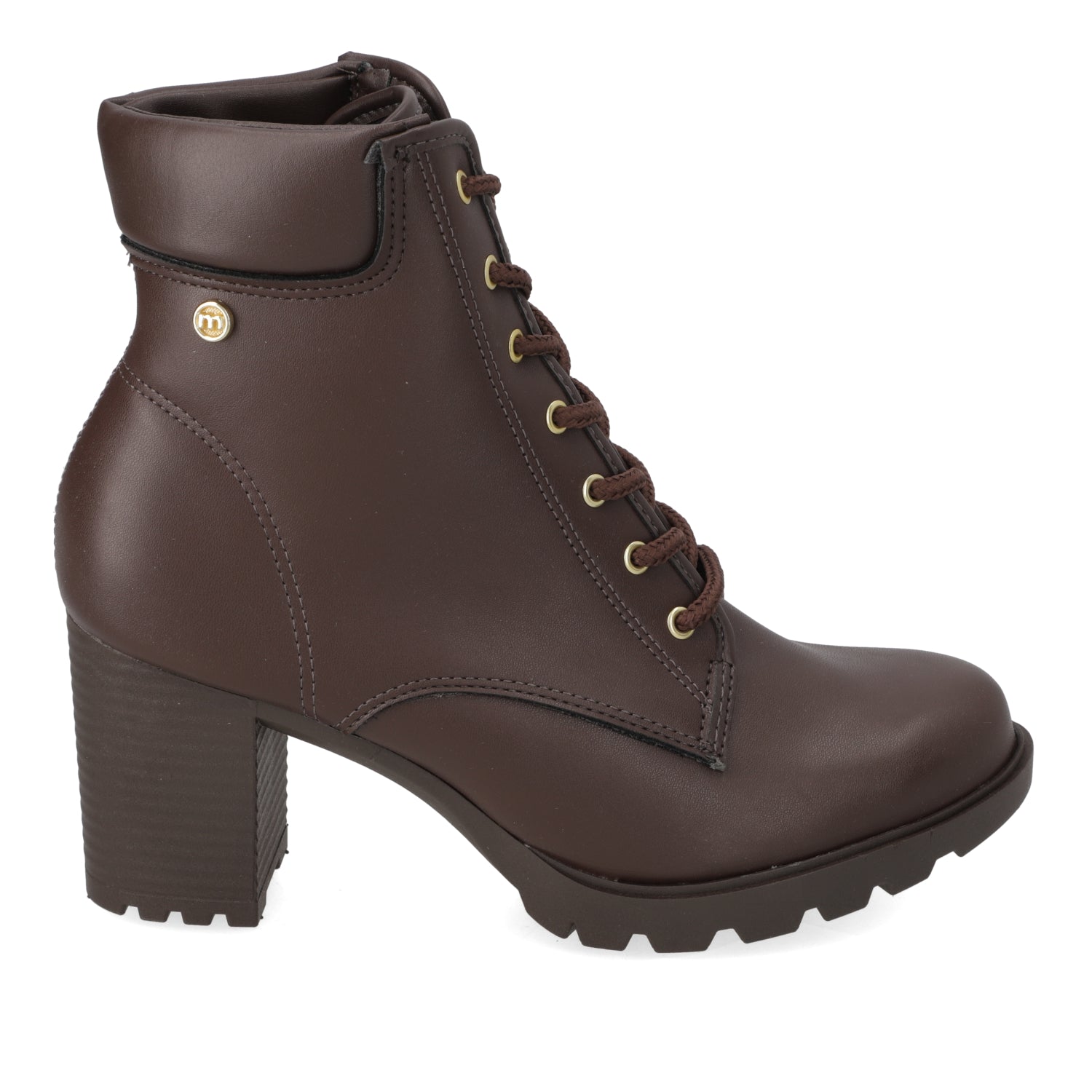 Botin Taco Ancho 7 cm Café Moleca
