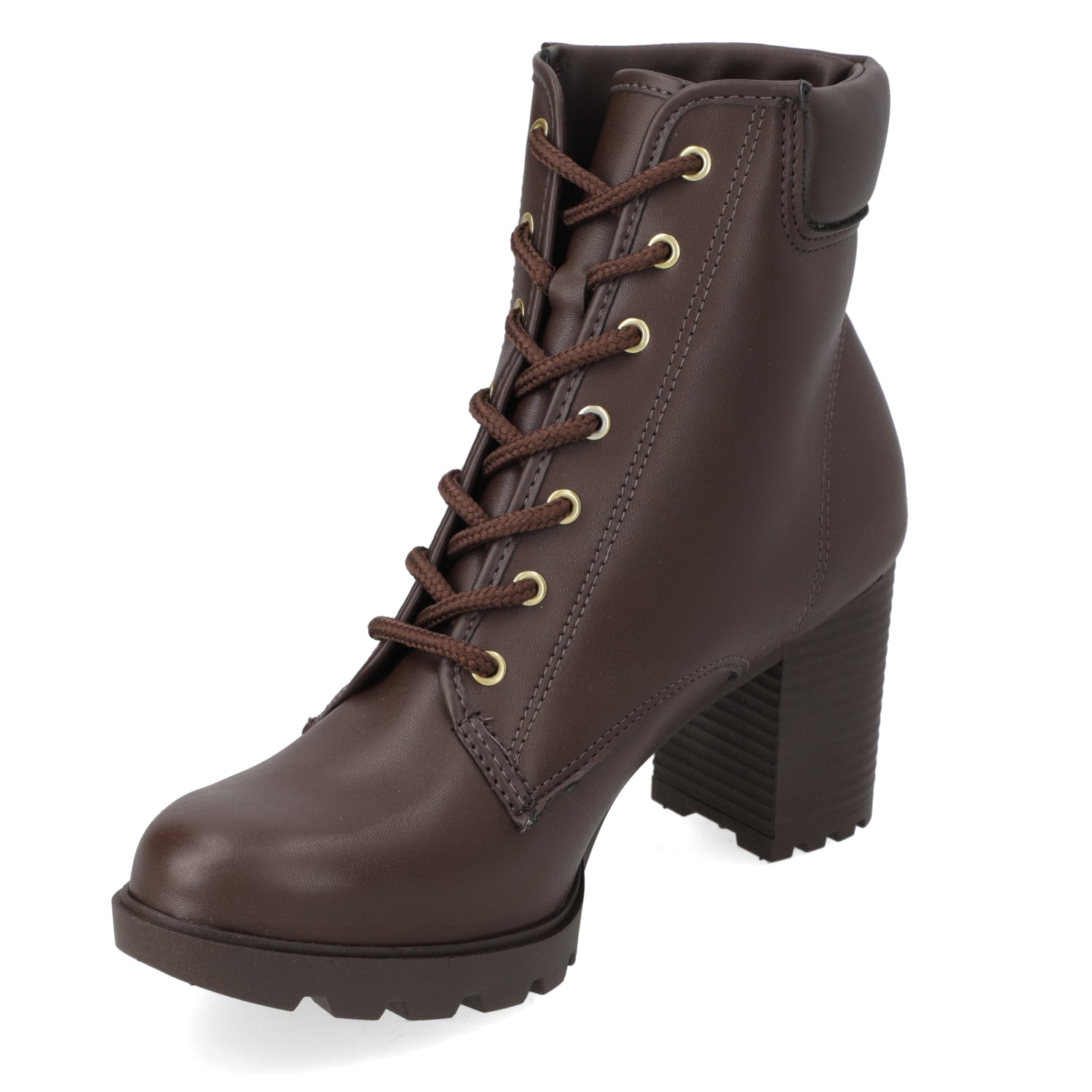 Botin Taco Ancho 7 cm Café Moleca