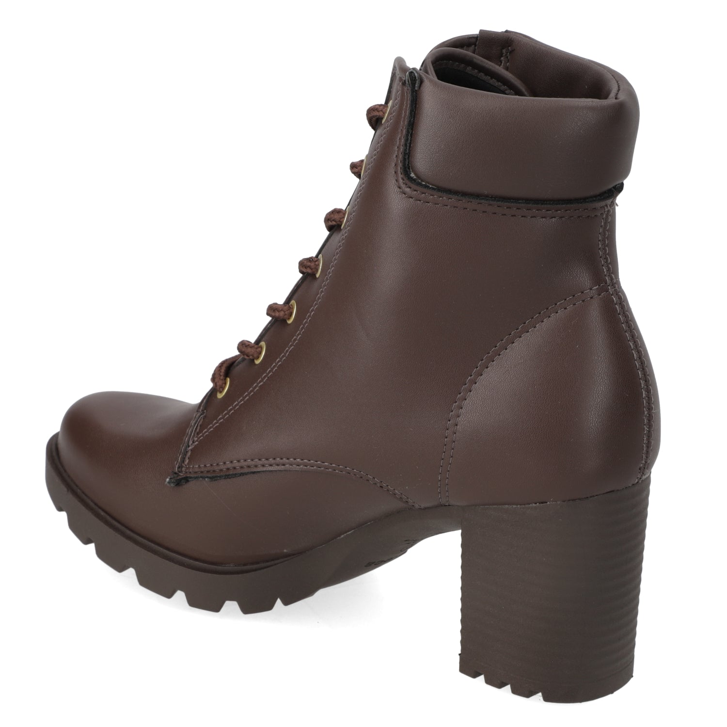 Botin Taco Ancho 7 cm Café Moleca