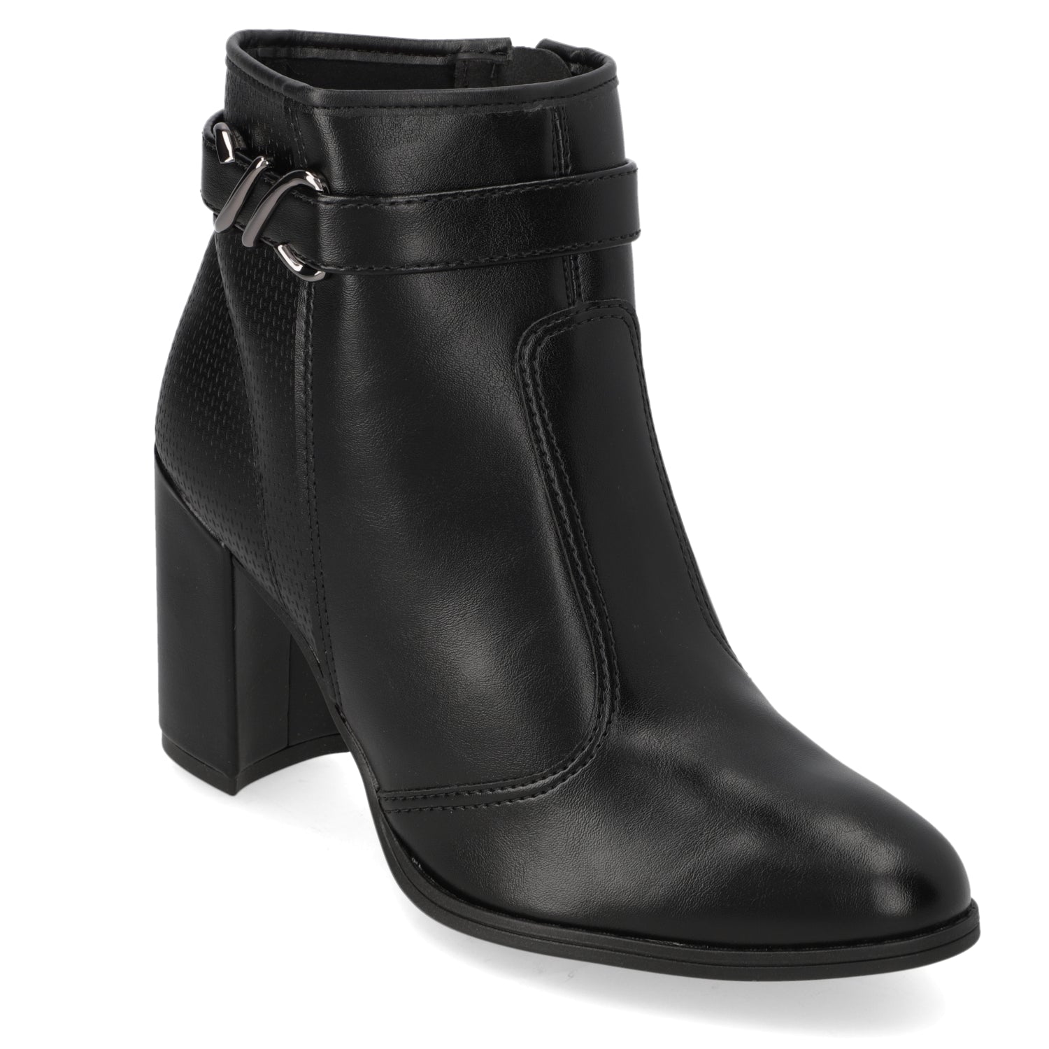 Botin Taco Ancho 10 cm Negro Moleca 35 / Negro