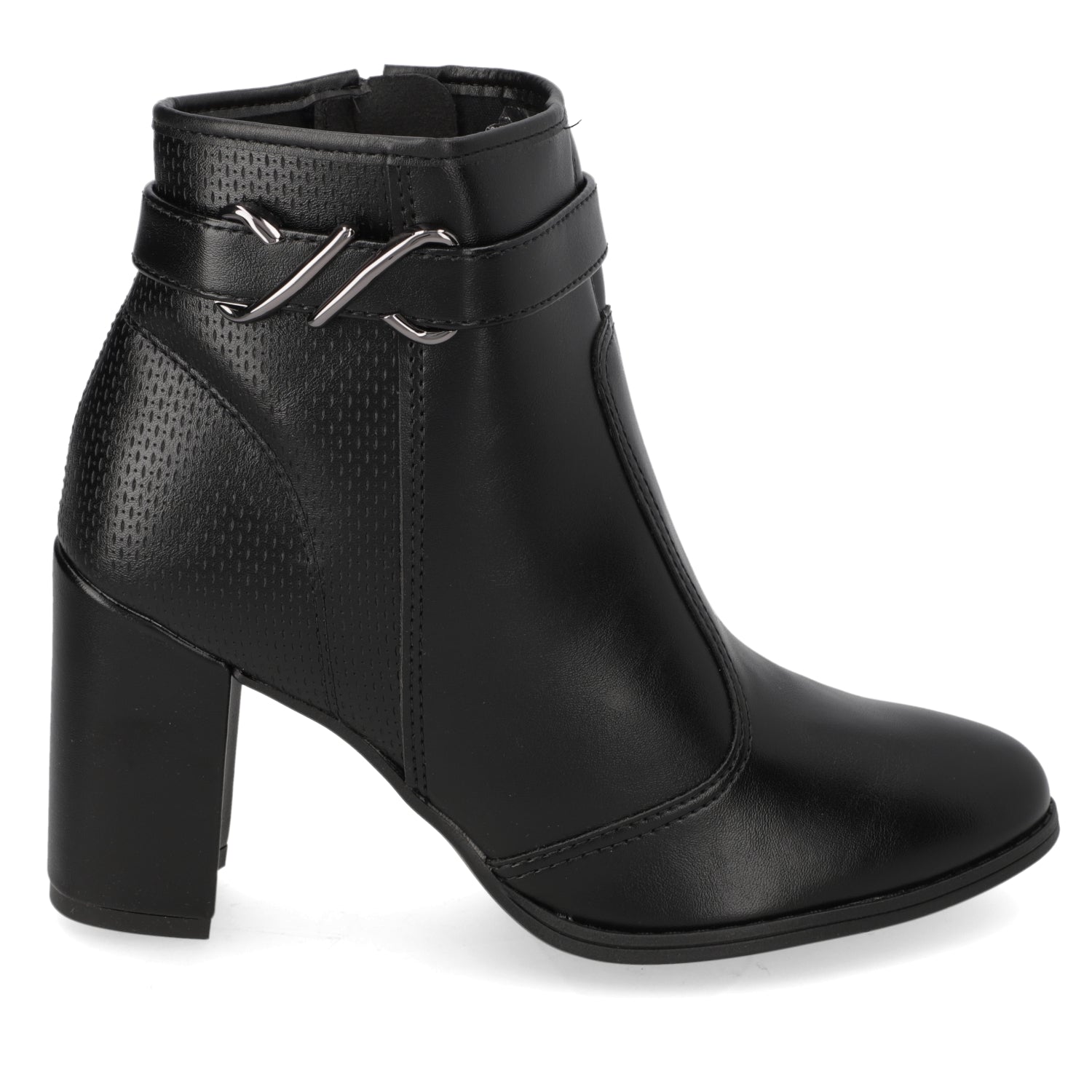 Botin Taco Ancho 10 cm Negro Moleca 35 / Negro