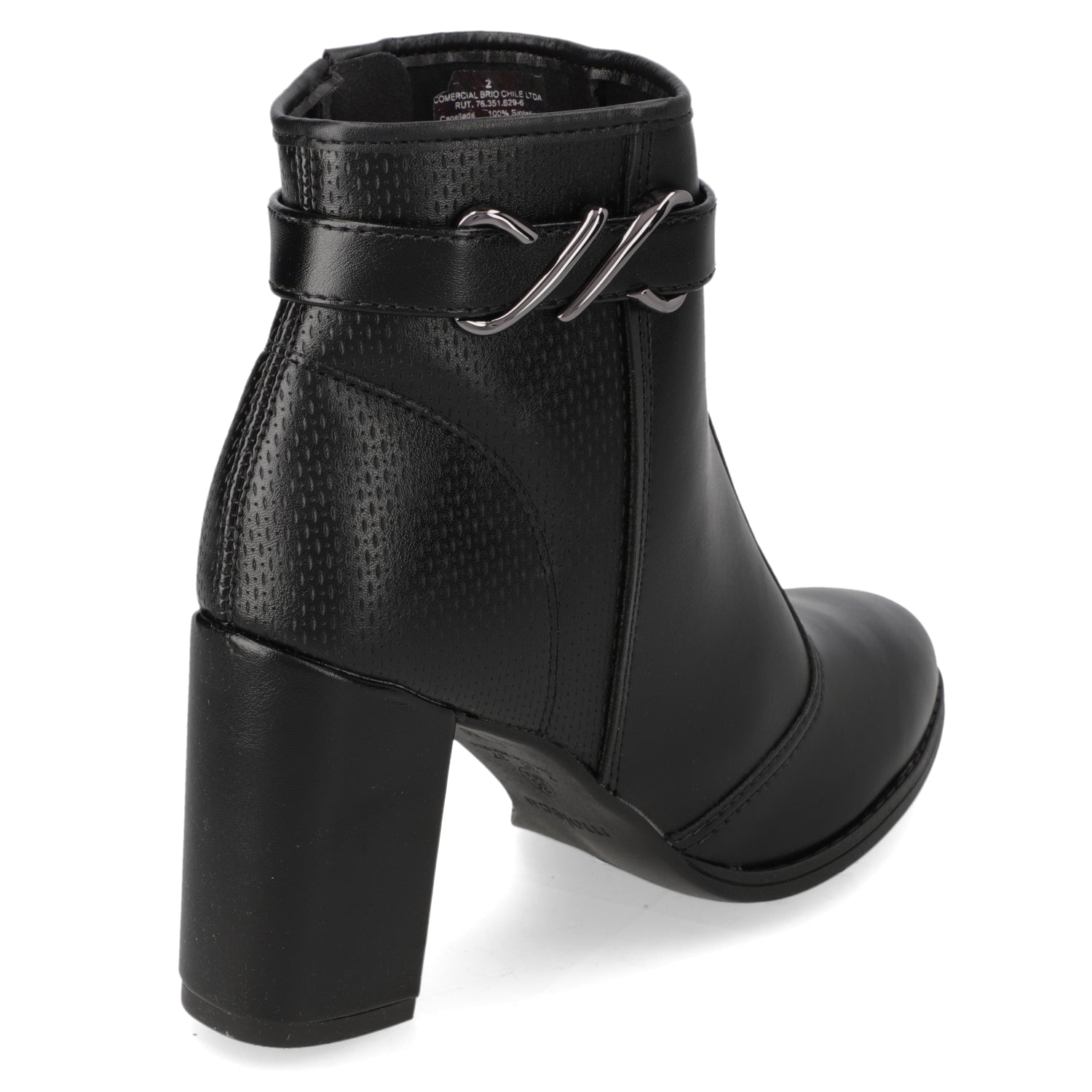 Botin Taco Ancho 10 cm Negro Moleca 35 / Negro