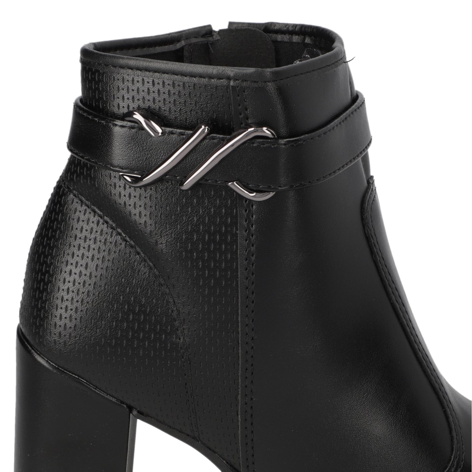 Botin Taco Ancho 10 cm Negro Moleca 35 / Negro