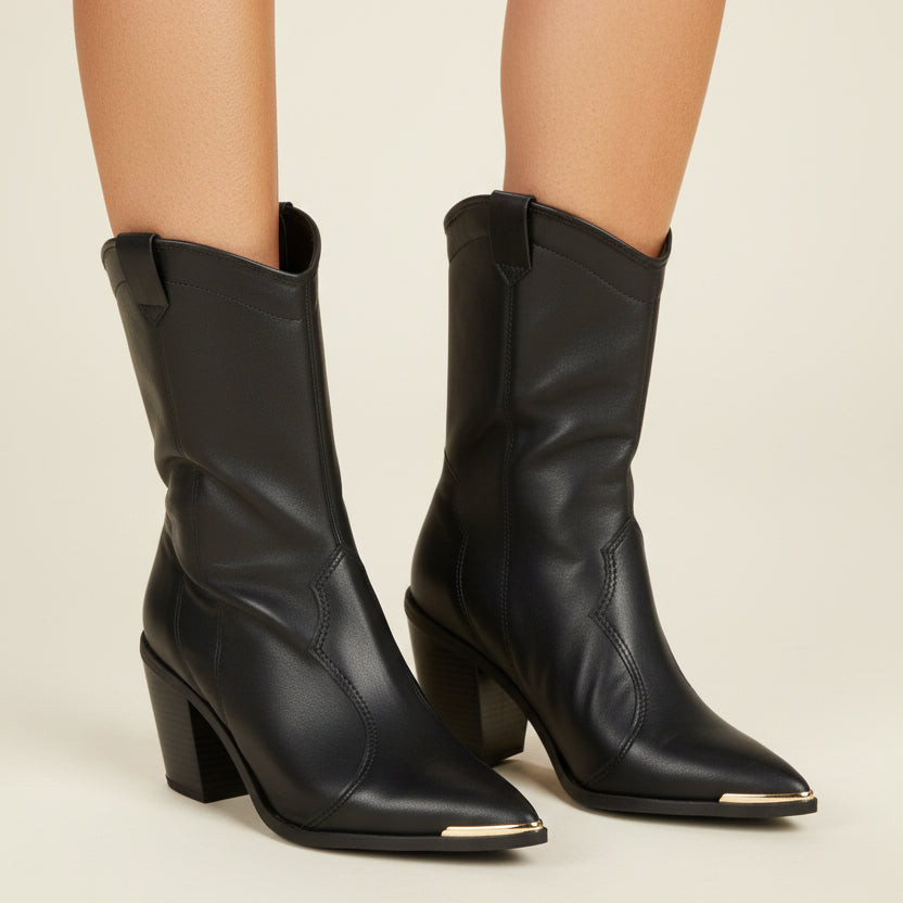 Bota Texana Negra Moleca 35 / Negro