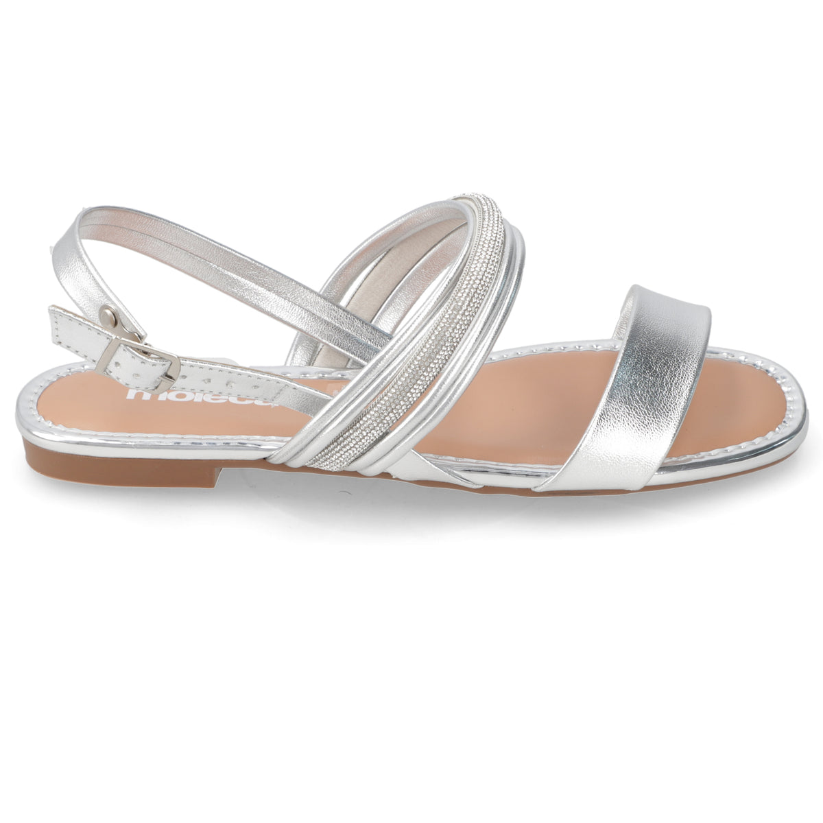 Sandalia Plateado Moleca 35 / Plateado