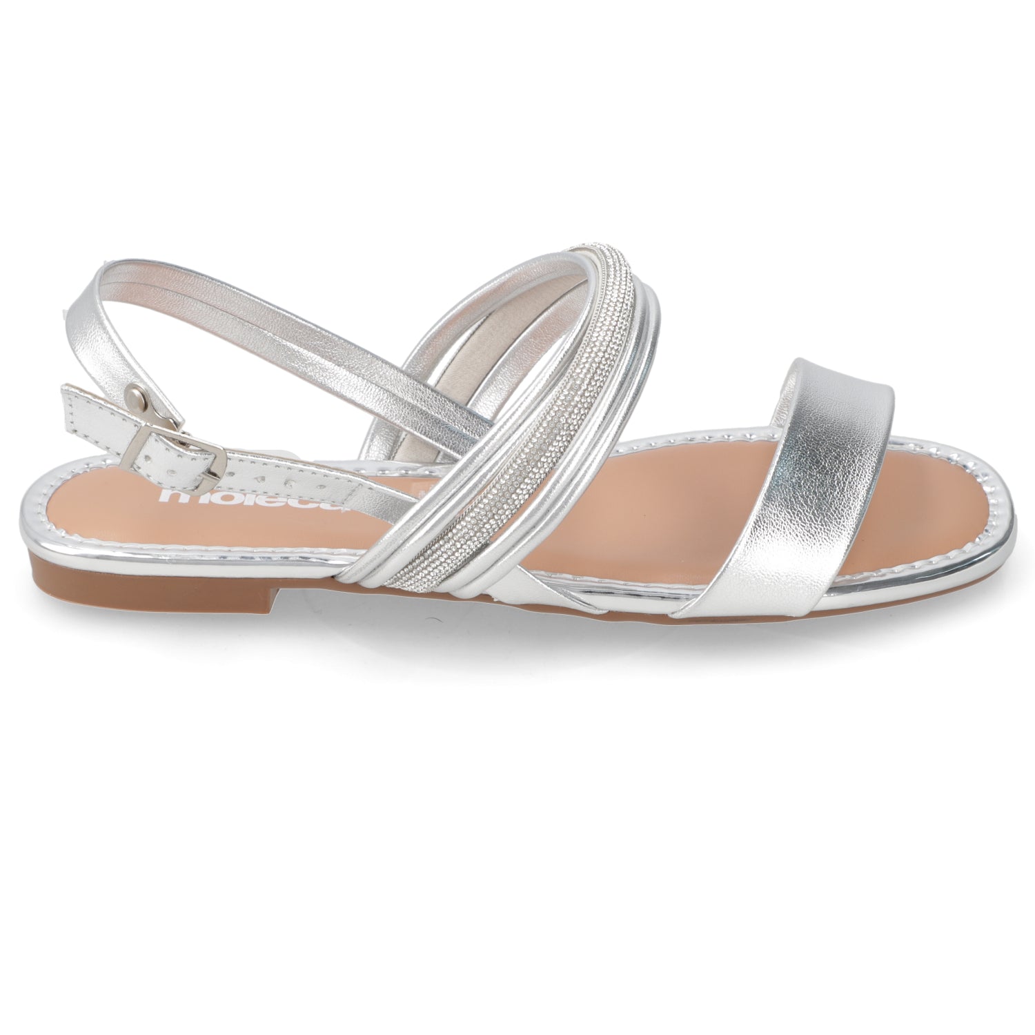 Sandalia Plateado Moleca 35 / Plateado