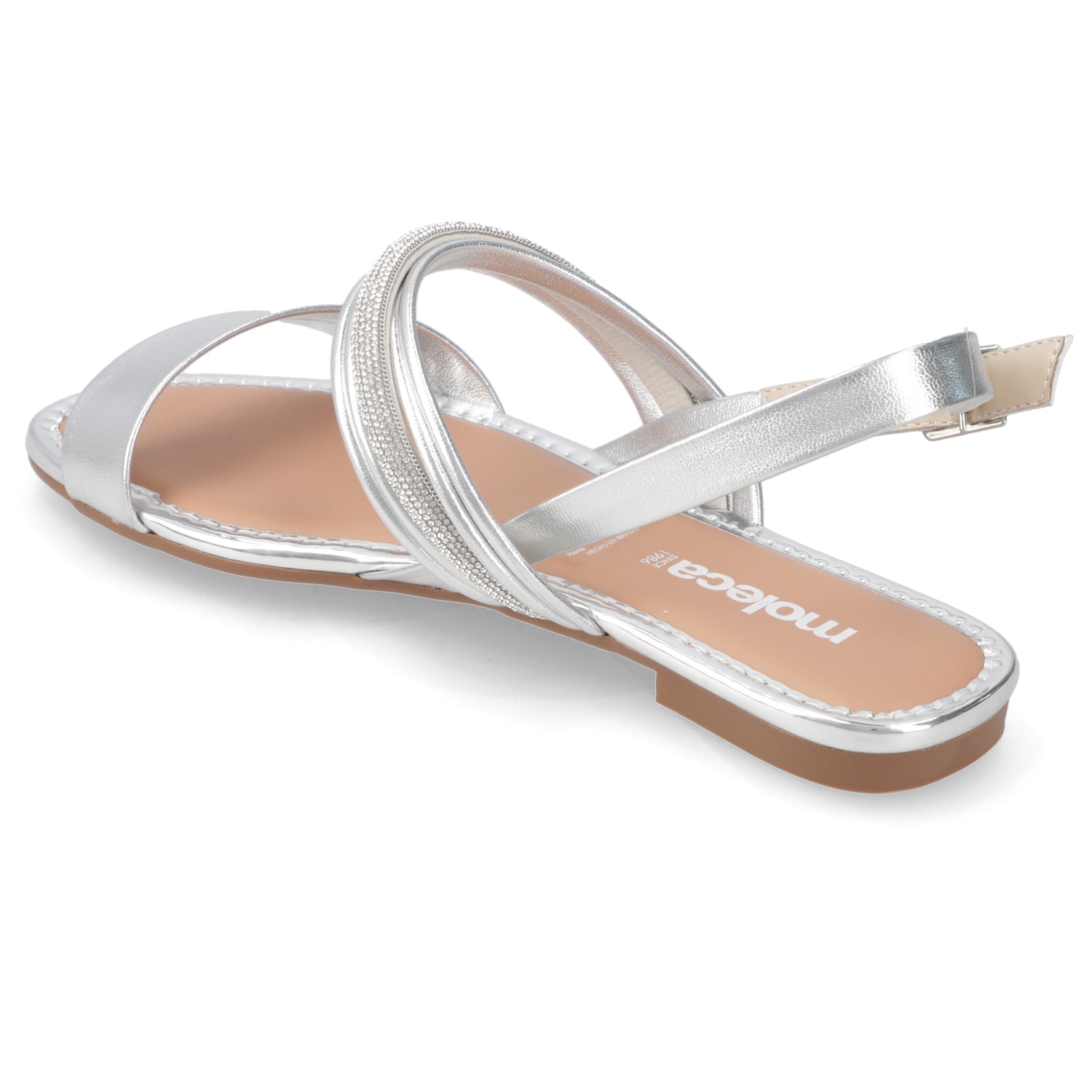 Sandalia Plateado Moleca 35 / Plateado