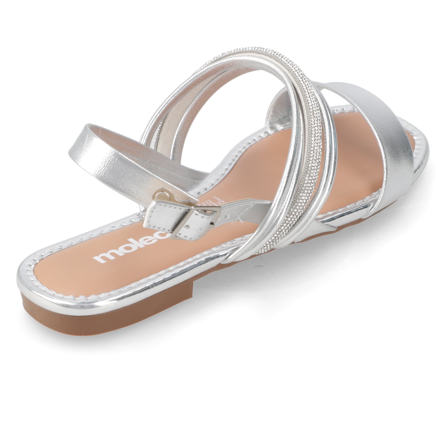 Sandalia Plateado Moleca 35 / Plateado
