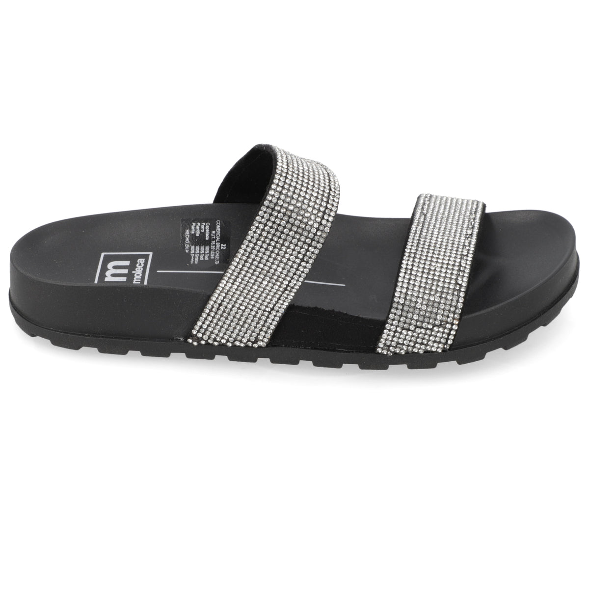 Sandalia Negro Brillos Moleca