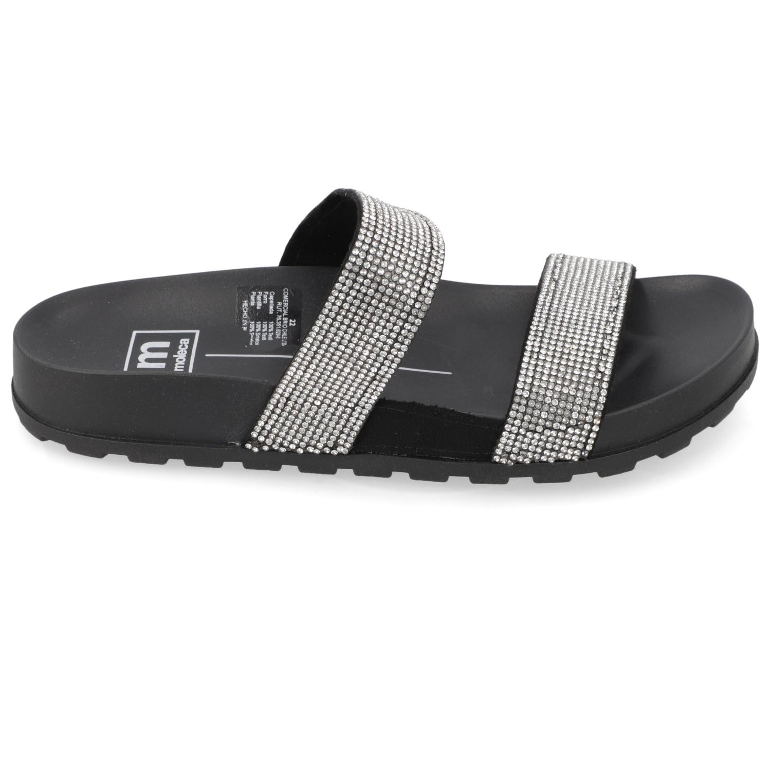 Sandalia Negro Brillos Moleca