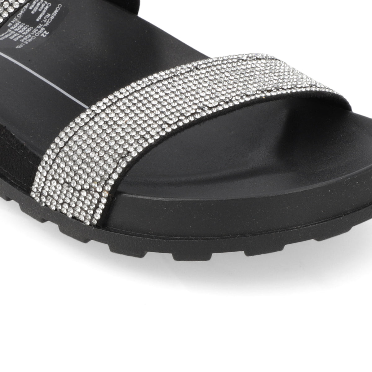 Sandalia Negro Brillos Moleca