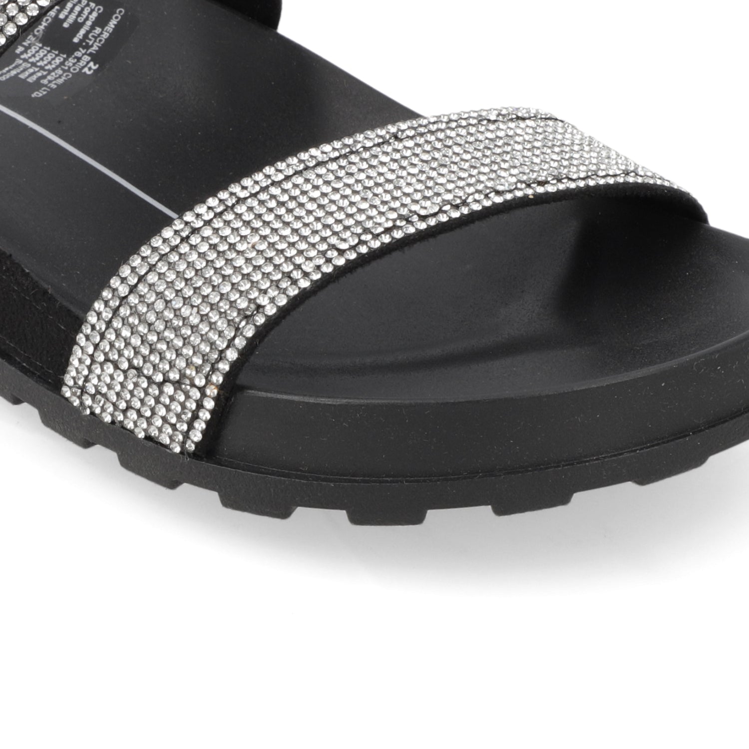 Sandalia Negro Brillos Moleca