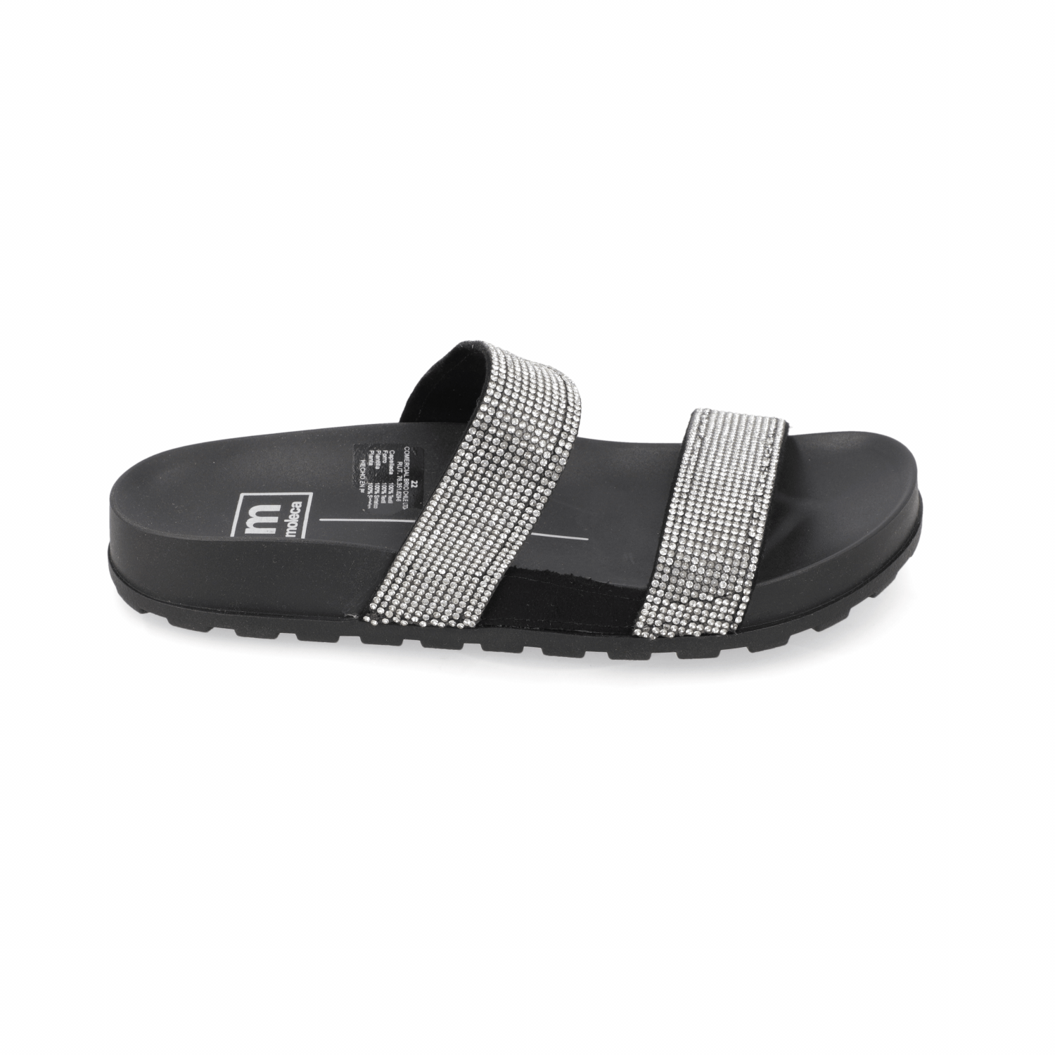 Sandalia Negro Brillos Moleca