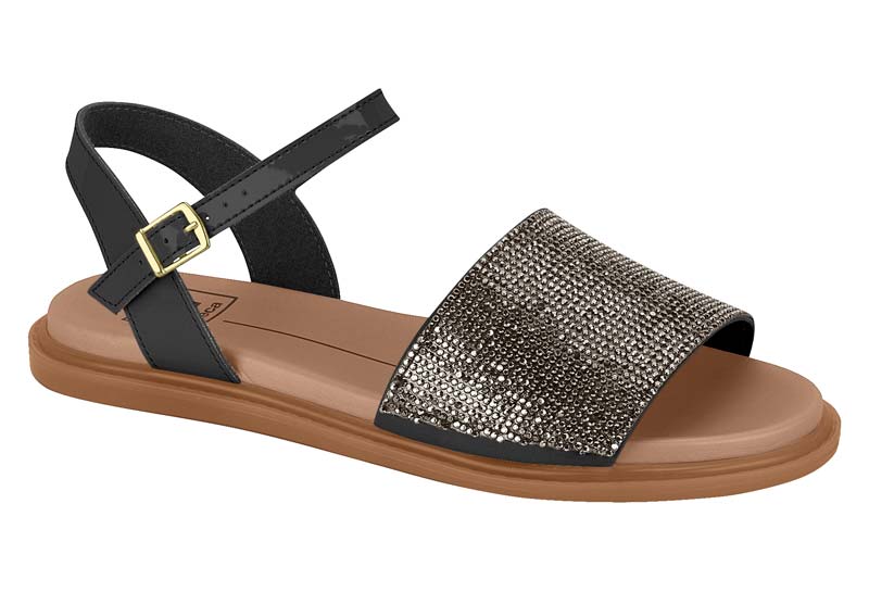 Sandalia Plana Negro Negro / 35