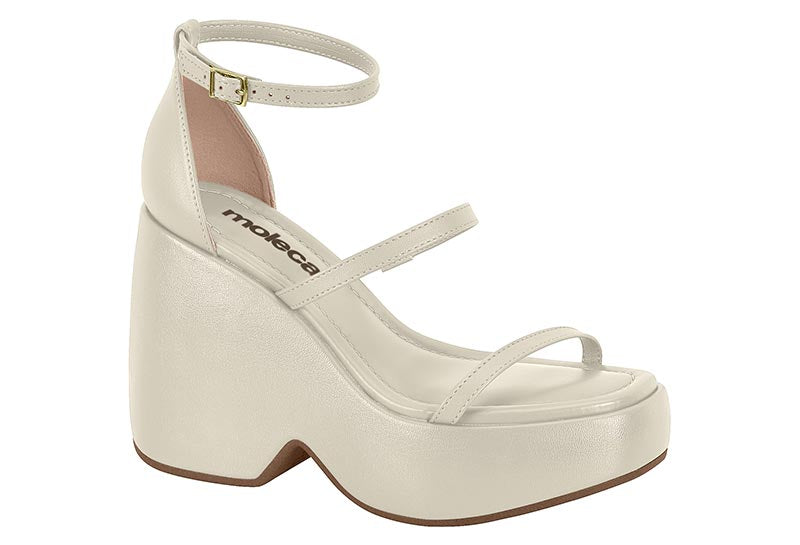 Sandalia Mujer Moleca EcoCuero Blanco 34 / Blanco