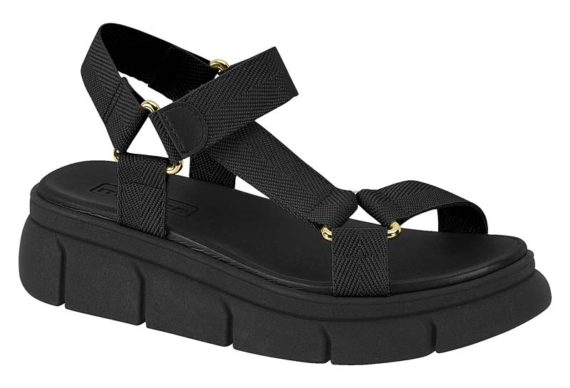 Sandalia Mujer Moleca Textil Negro 35