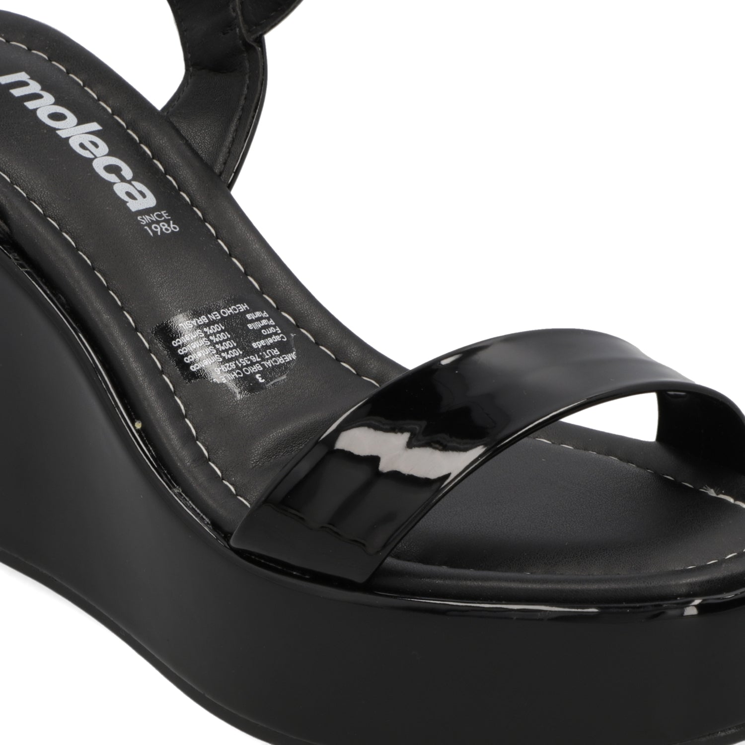 Sandalia Moleca Efecto Charol Negro 5492-102-13488-15745