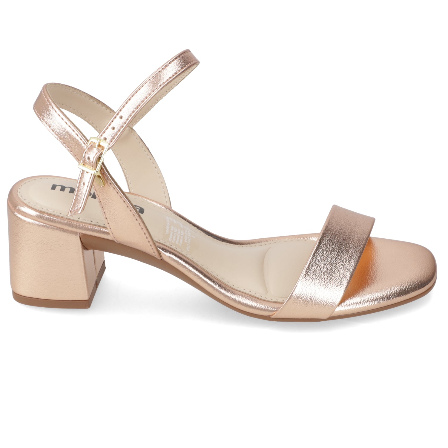 Sandalia Taco Ancho 5 cm Rose Gold Moleca 35 / Rose Gold