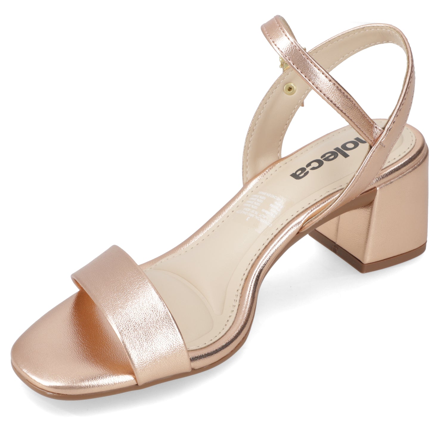 Sandalia Taco Ancho 5 cm Rose Gold Moleca 35 / Rose Gold