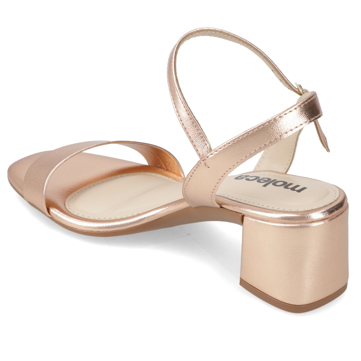 Sandalia Taco Ancho 5 cm Rose Gold Moleca 35 / Rose Gold