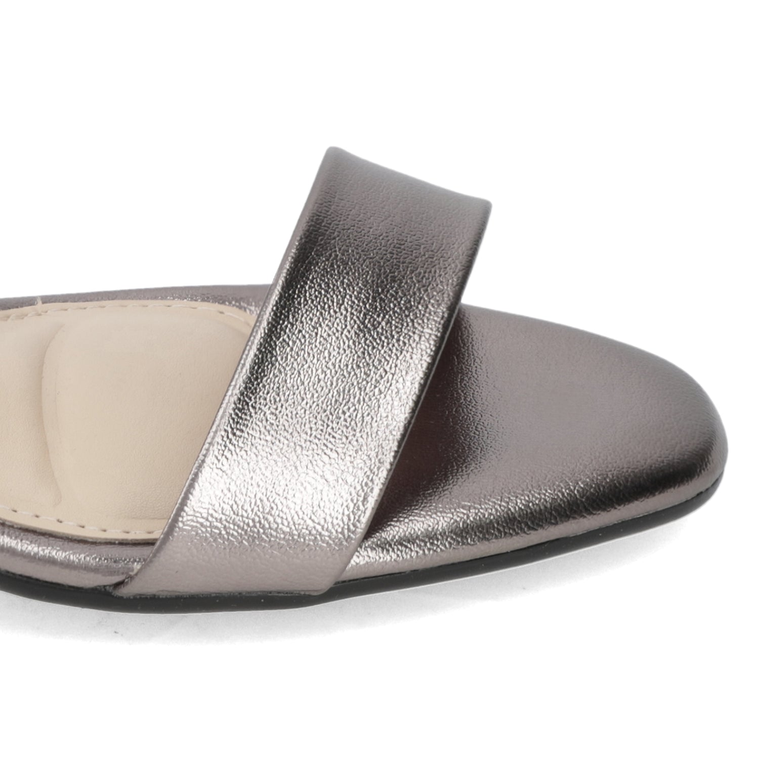 Sandalia Taco Ancho 5 cm Plateado Moleca 35 / Plateado