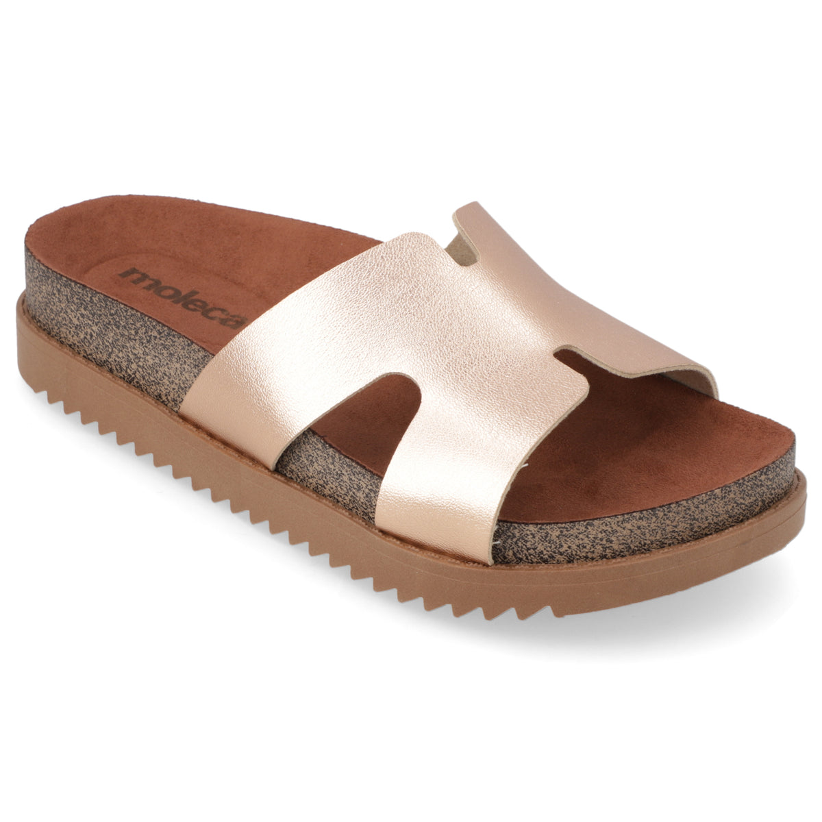 Sandalia Rose Gold Moleca Ecocuero Metalizado 35 / Rose Gold