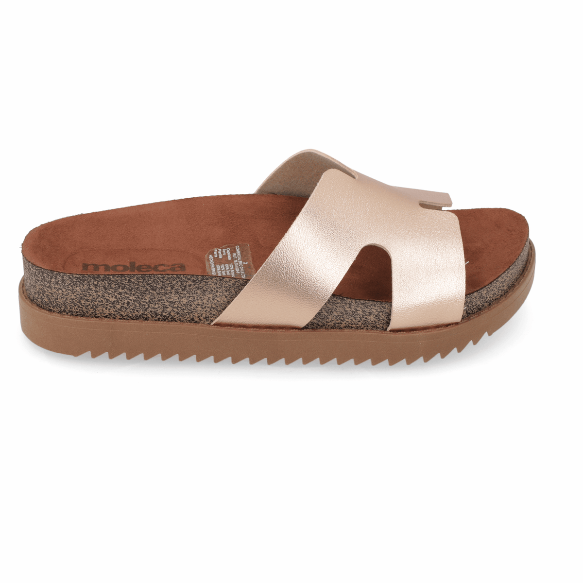 Sandalia Rose Gold Moleca Ecocuero Metalizado 35 / Rose Gold
