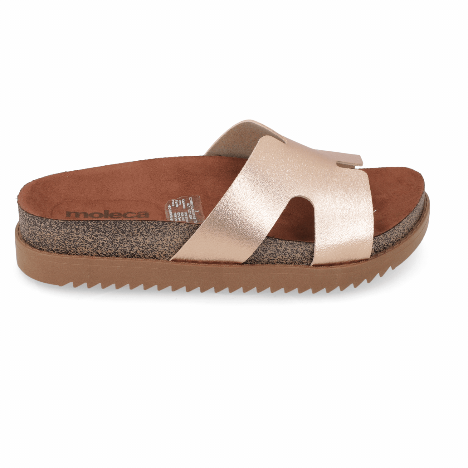 Sandalia Rose Gold Moleca Ecocuero Metalizado 35 / Rose Gold