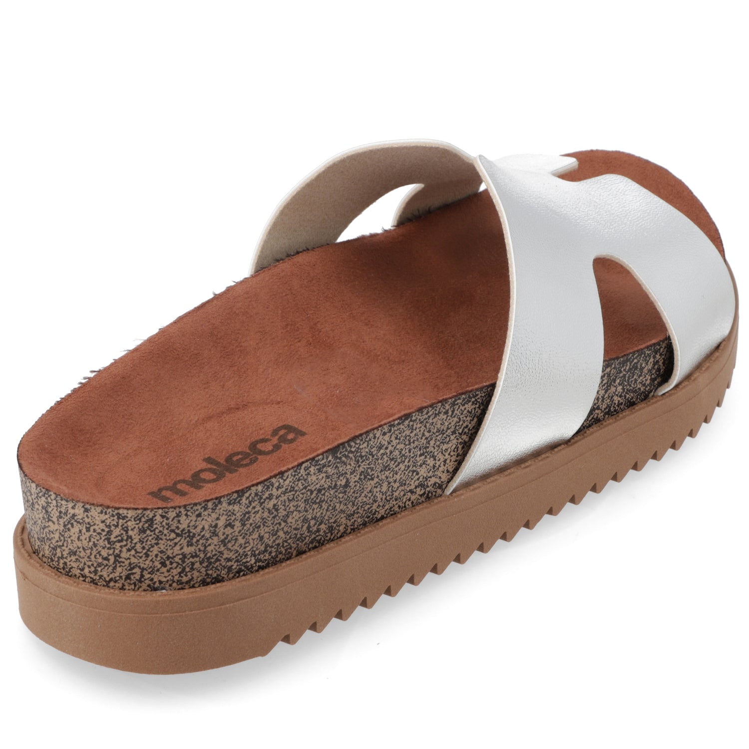 Sandalia Plateado Moleca Ecocuero Metalizado 35 / Plateado