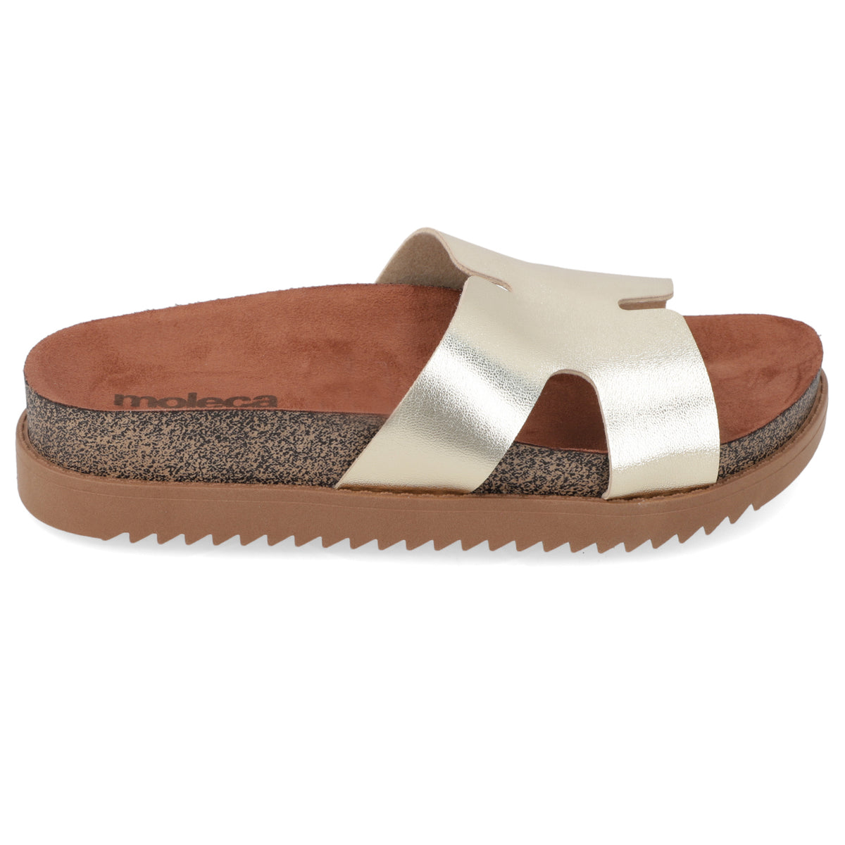 Sandalia Dorado Moleca Ecocuero Metalizado 34 / Dorado