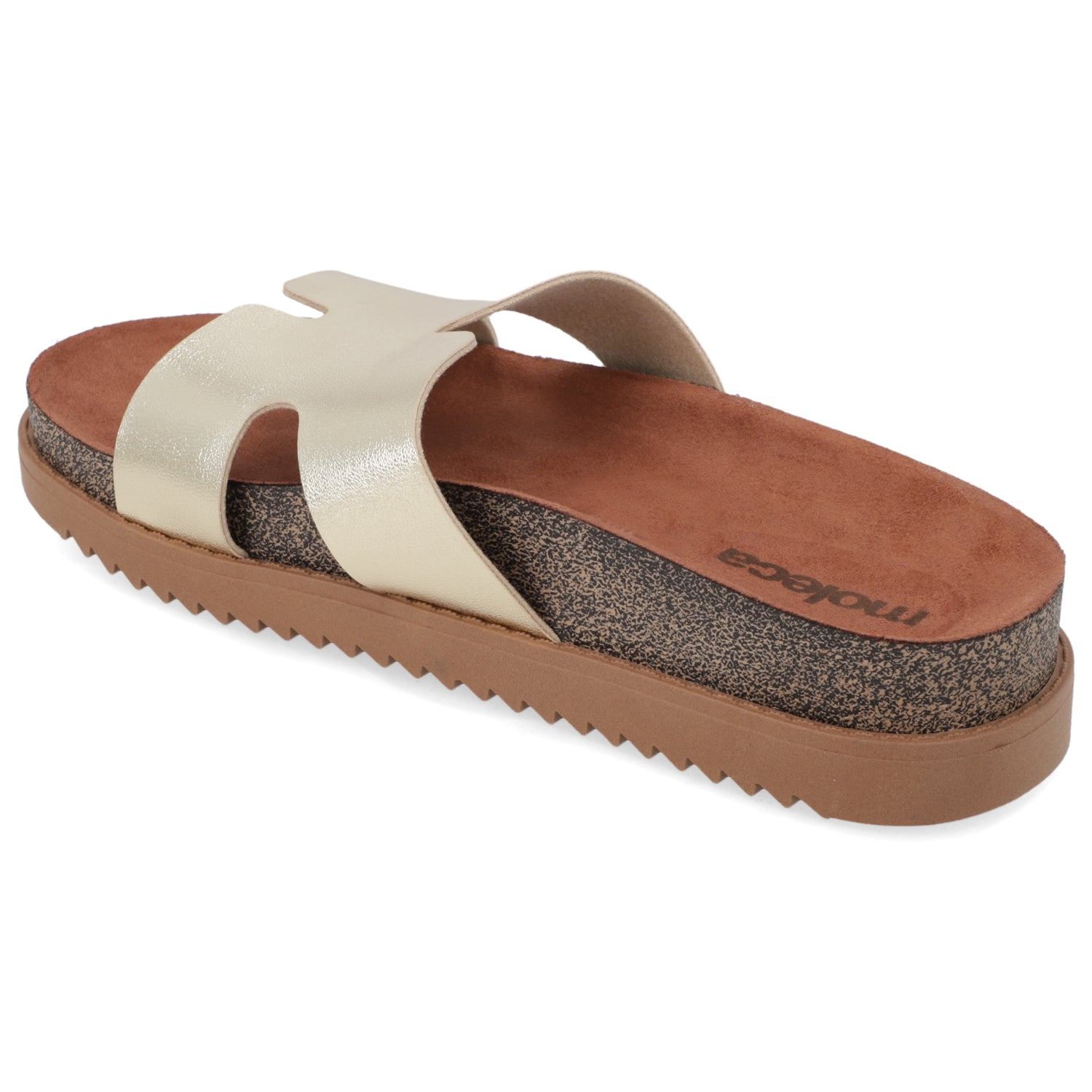 Sandalia Dorado Moleca Ecocuero Metalizado 34 / Dorado