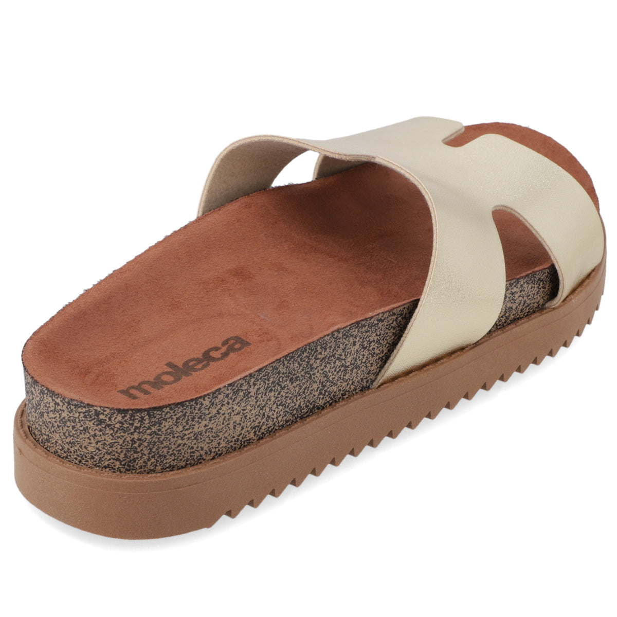 Sandalia Dorado Moleca Ecocuero Metalizado 34 / Dorado