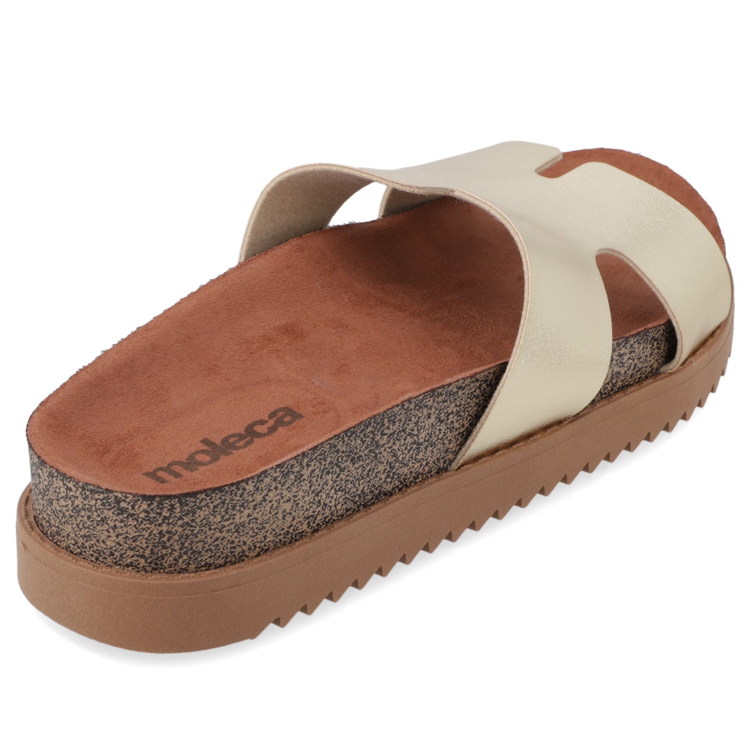 Sandalia Dorado Moleca Ecocuero Metalizado 34 / Dorado