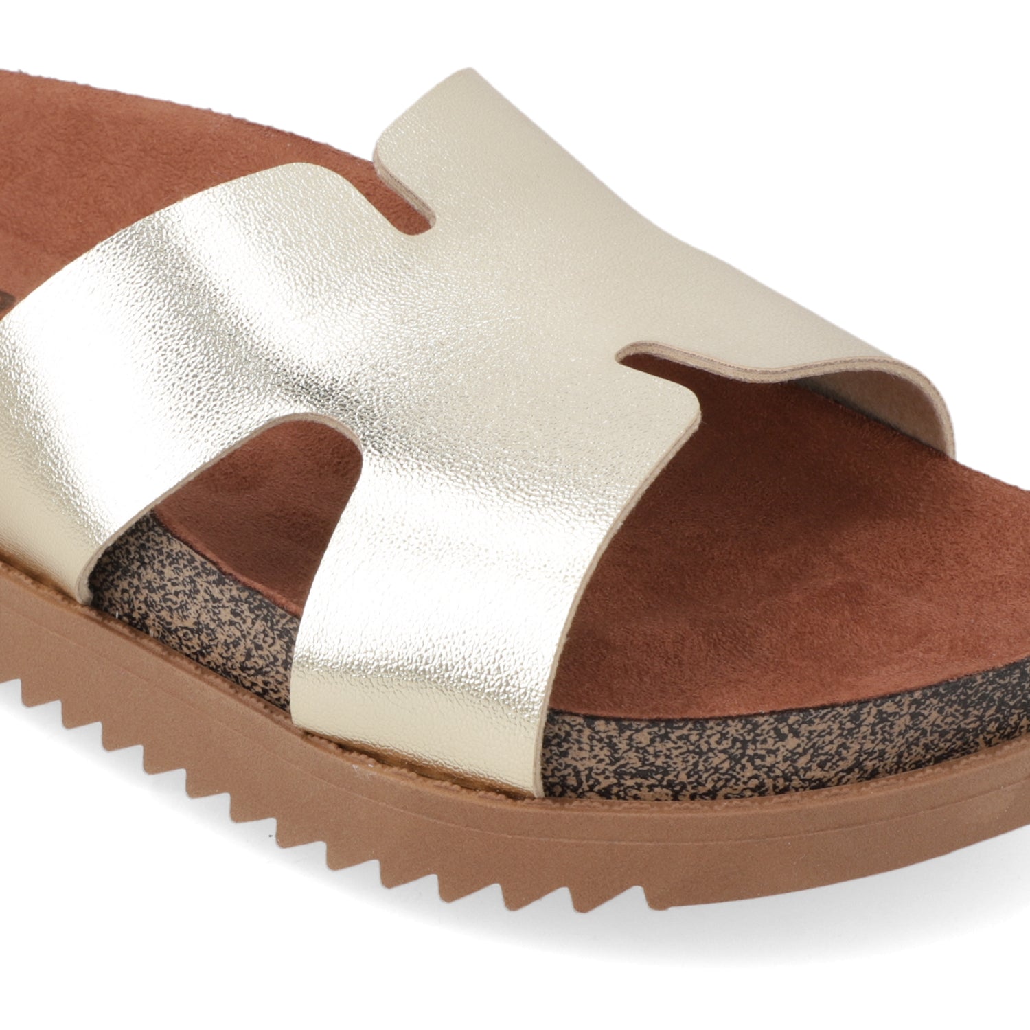 Sandalia Dorado Moleca Ecocuero Metalizado 34 / Dorado