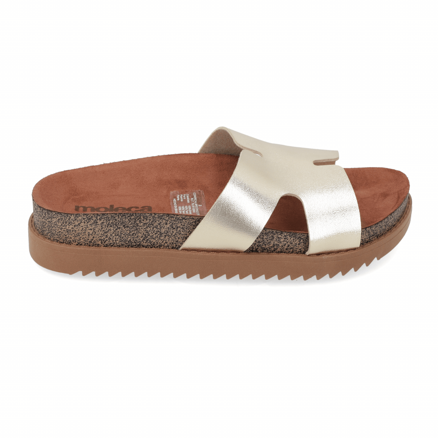 Sandalia Dorado Moleca Ecocuero Metalizado 34 / Dorado