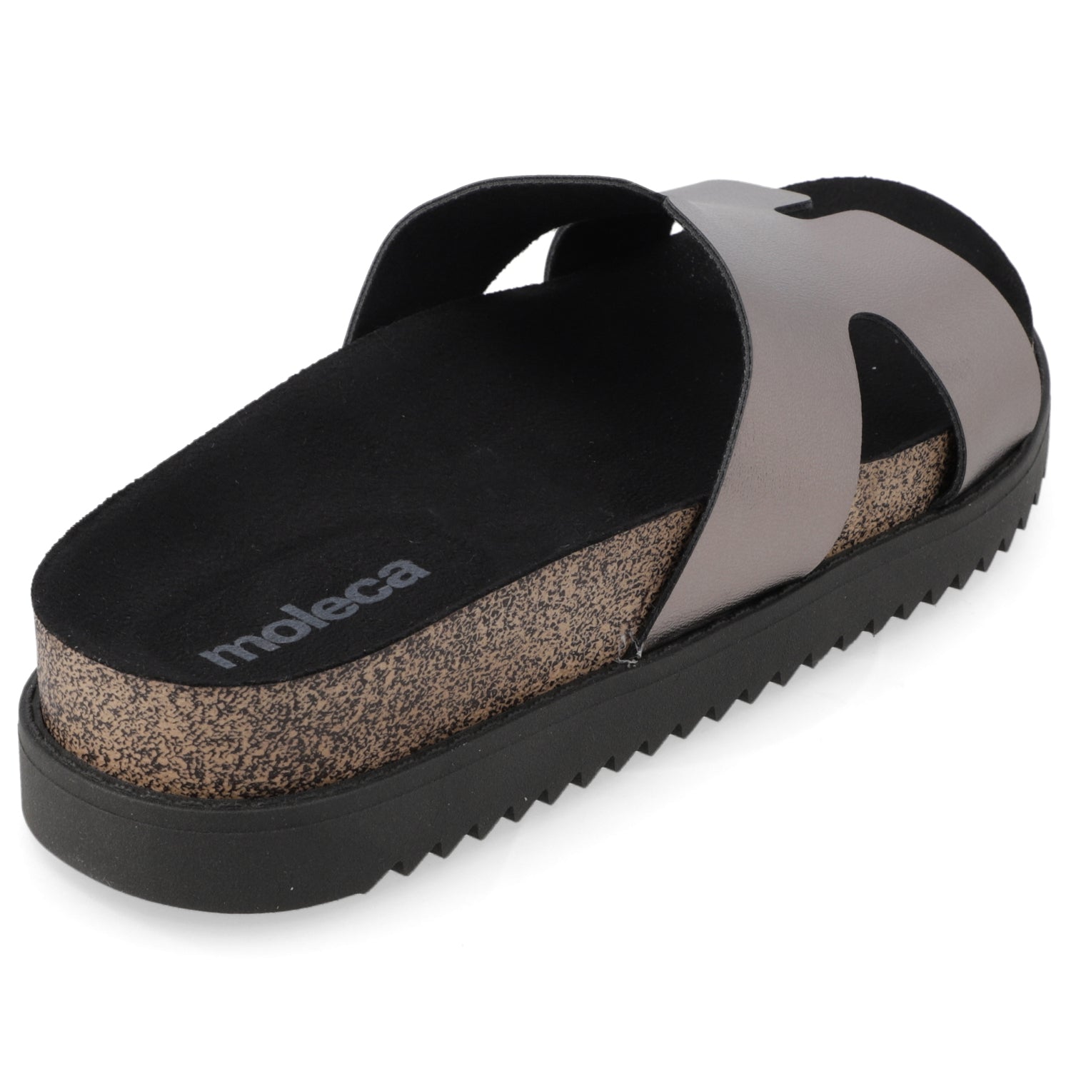 Sandalia Grafito Moleca Ecocuero Metalizado 34 / Grafito