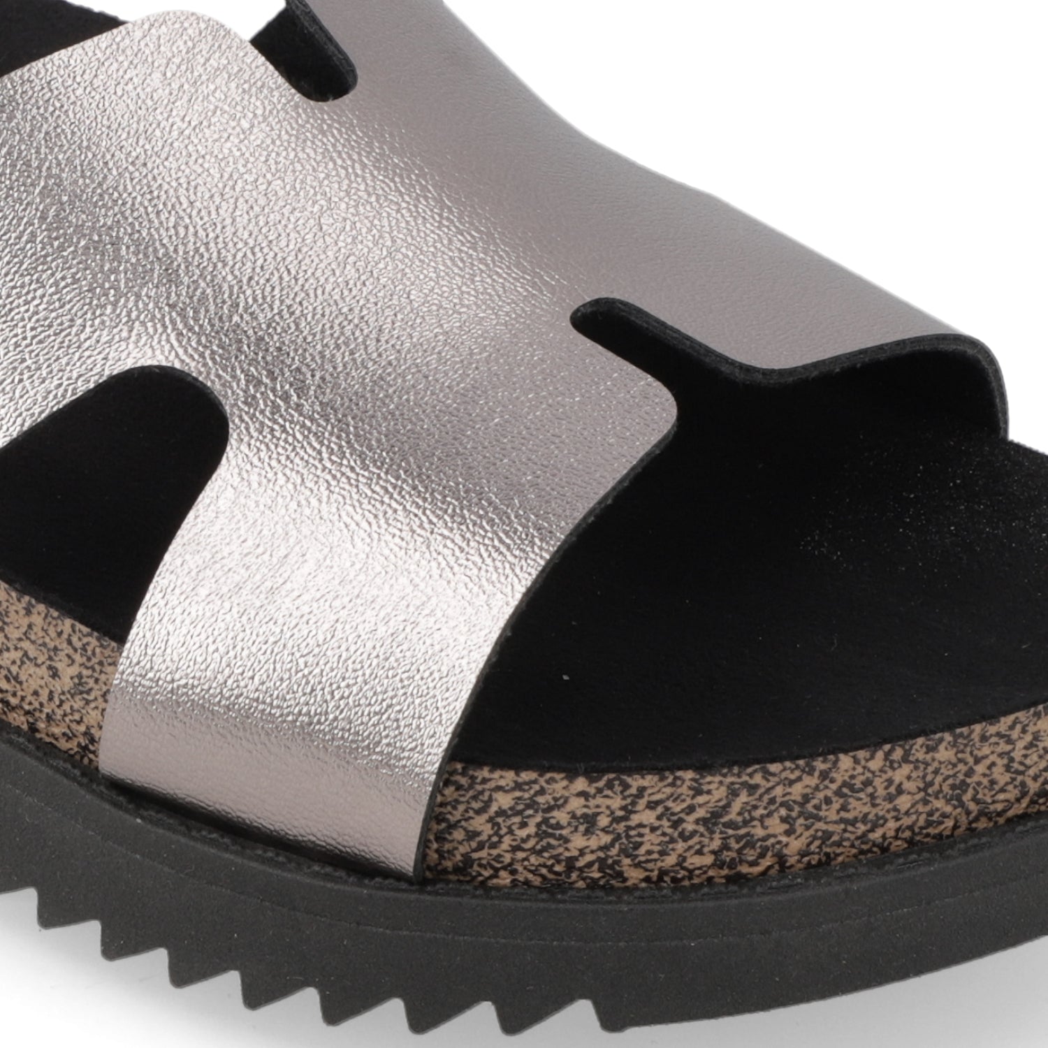 Sandalia Grafito Moleca Ecocuero Metalizado 34 / Grafito