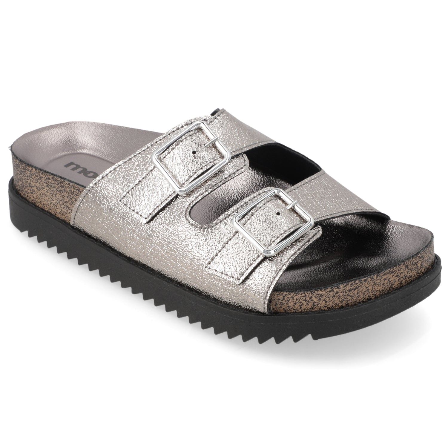 Sandalia Grafito Moleca Ecocuero Metalizado 35 / Grafito