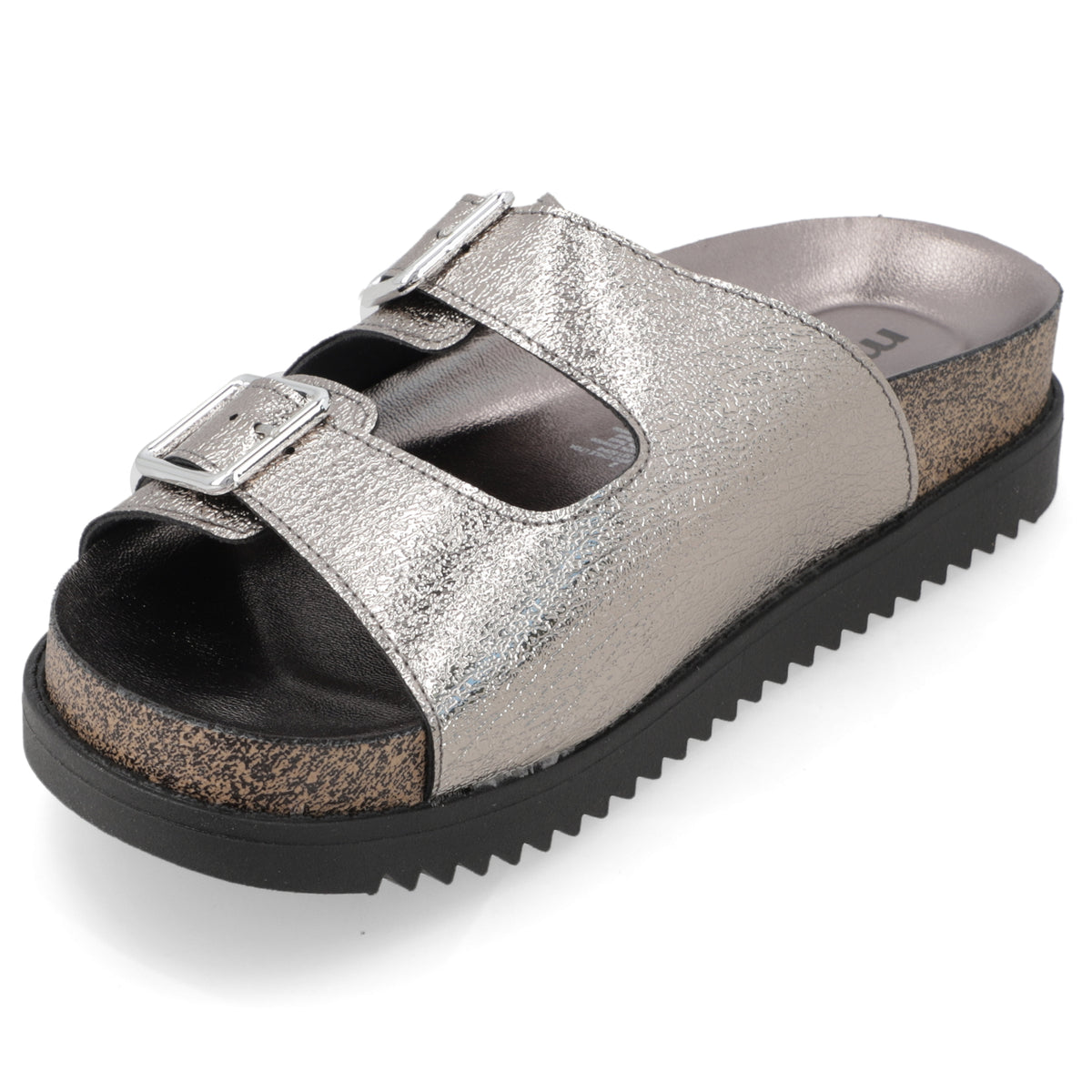 Sandalia Grafito Moleca Ecocuero Metalizado 35 / Grafito