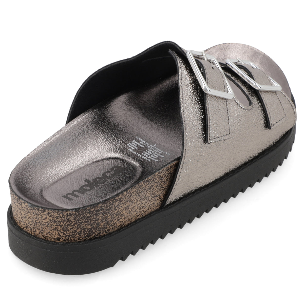 Sandalia Grafito Moleca Ecocuero Metalizado 35 / Grafito