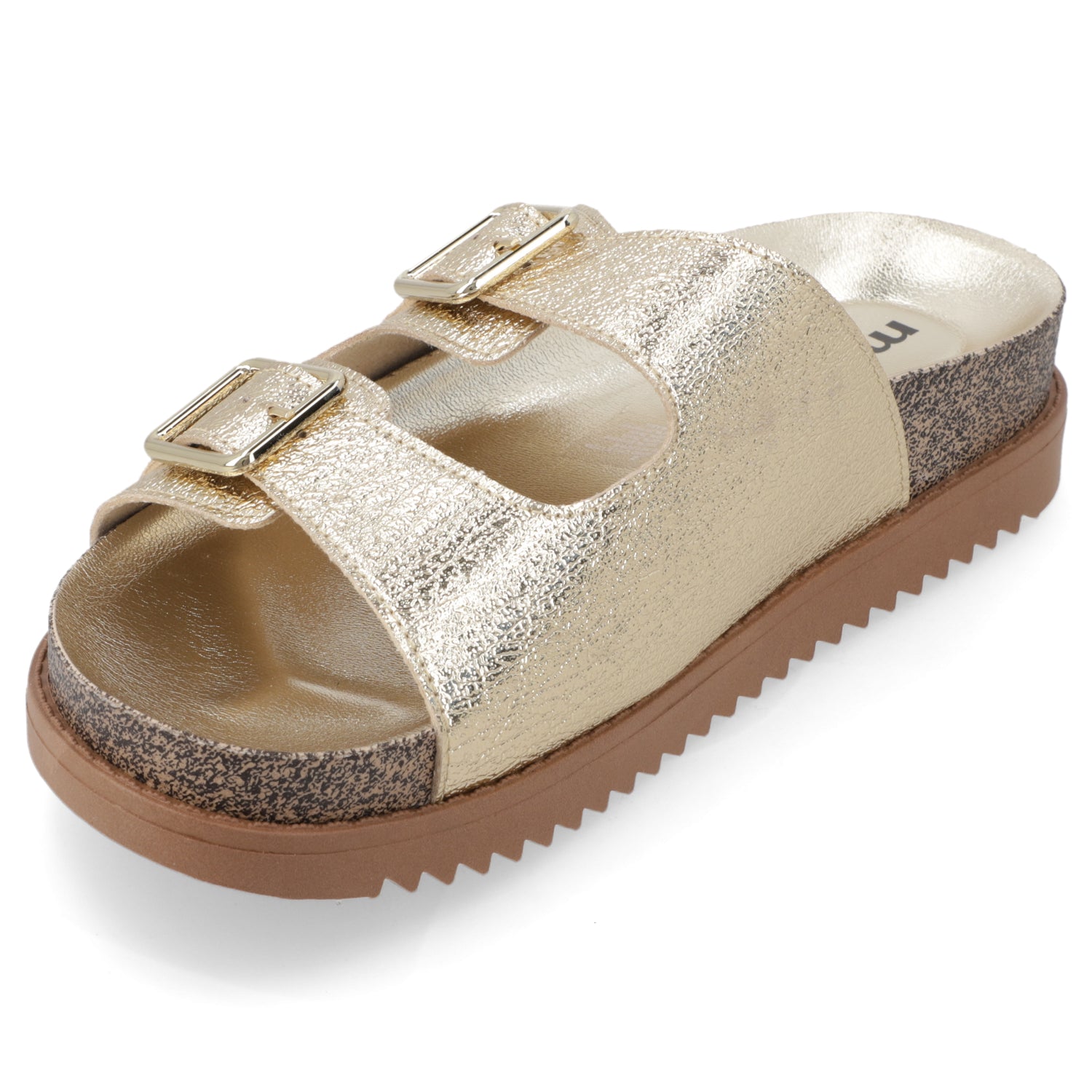 Sandalia Dorado Moleca Ecocuero Metalizado 35 / Dorado