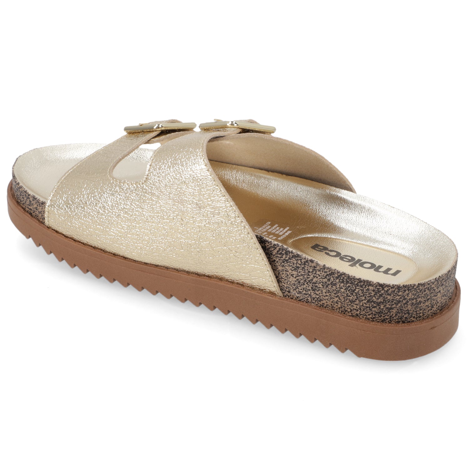 Sandalia Dorado Moleca Ecocuero Metalizado 35 / Dorado