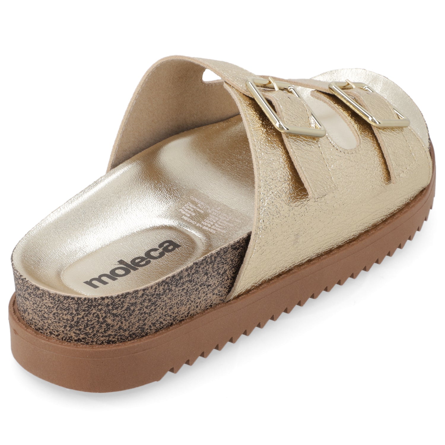 Sandalia Dorado Moleca Ecocuero Metalizado 35 / Dorado