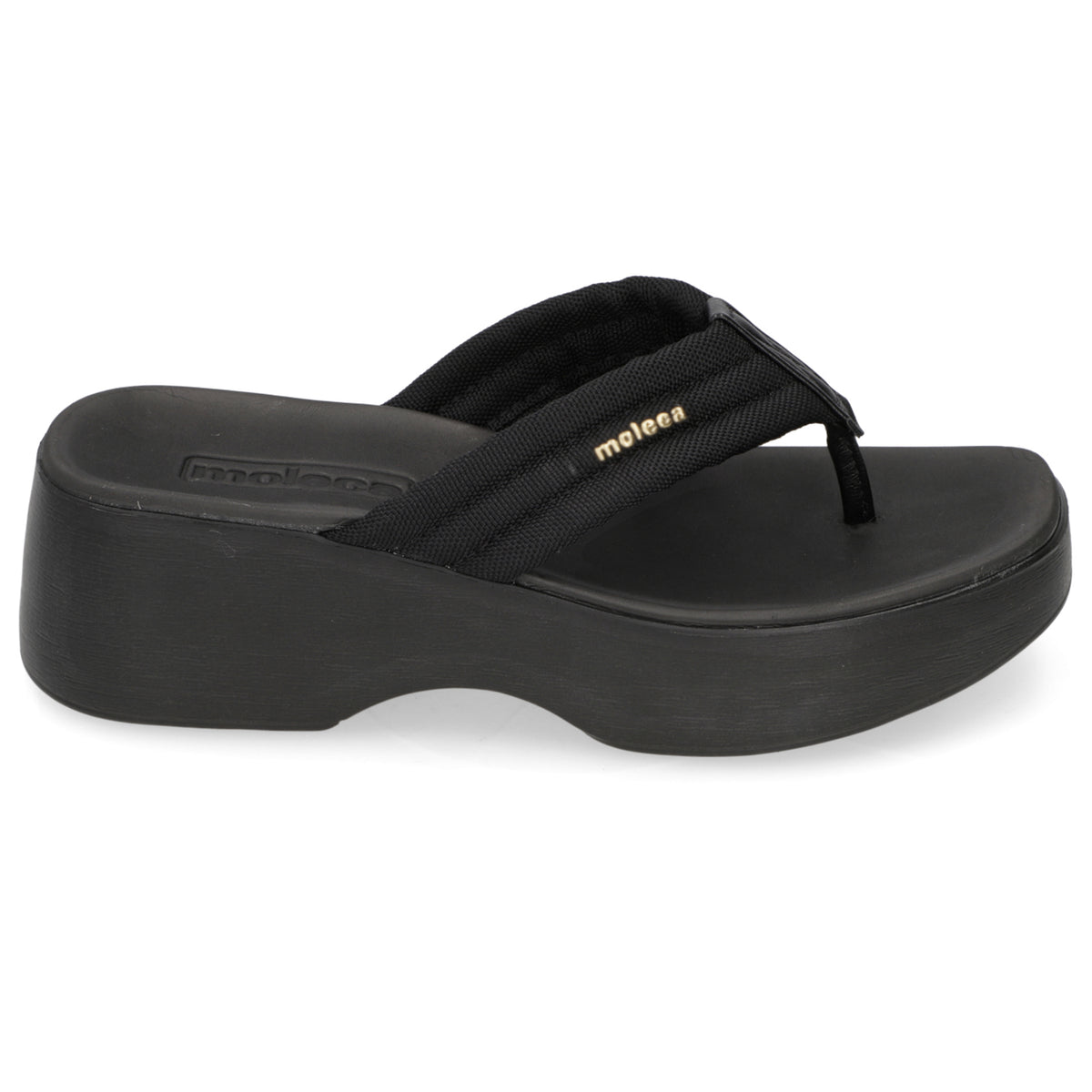 Sandalia Plana Eco Negra Moleca