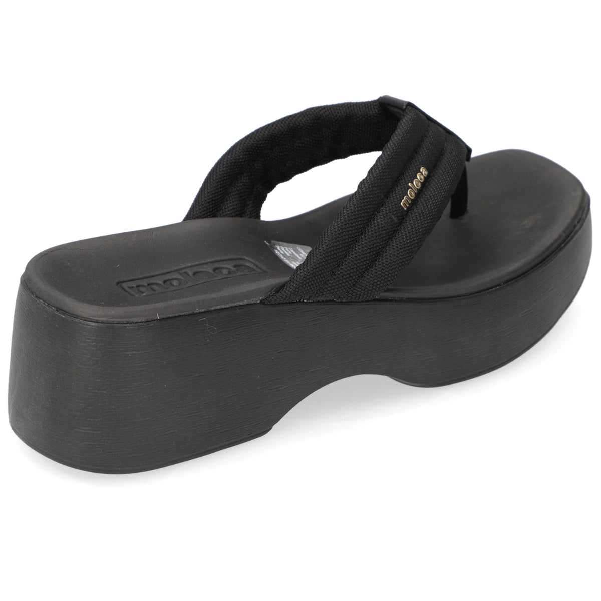 Sandalia Plana Eco Negra Moleca