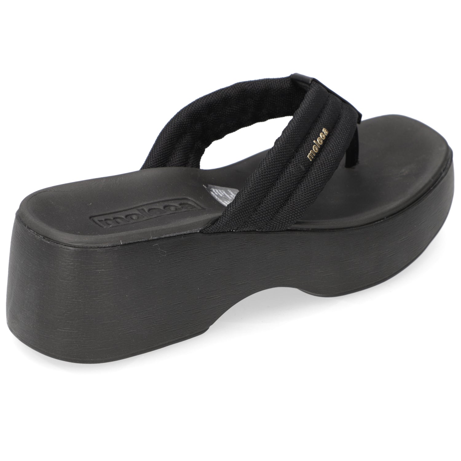 Sandalia Plana Eco Negra Moleca