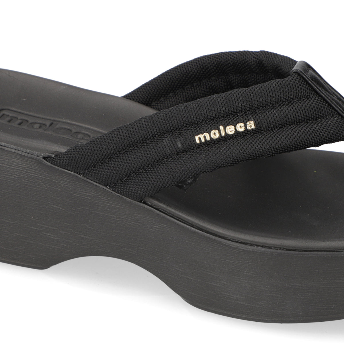 Sandalia Plana Eco Negra Moleca